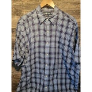 Polo Ralph Lauren Blake Short Sleeve Shirt Mens Size XL  Blue Plaid Button Up